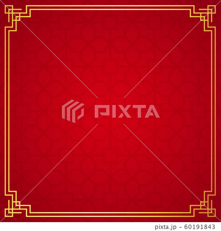 Oriental chinese border ornament on red background, vector illustration Oriental chinese border ornament on red background, vector illustration 60191843