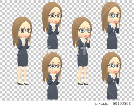 [Surprised A] white woman suit straight diagonal 60193568