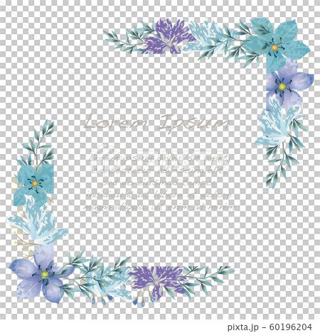 Watercolor style floral frame illustration 60196204