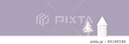 冬の家と木のシンプルな背景	 60196586