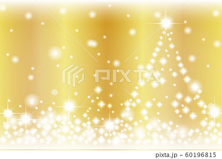 クリスマスシーズンのための光と雪とクリスマスツリーの金色背景 クリスマスシーズンのための光と雪とクリスマスツリーの金色背景 60196815