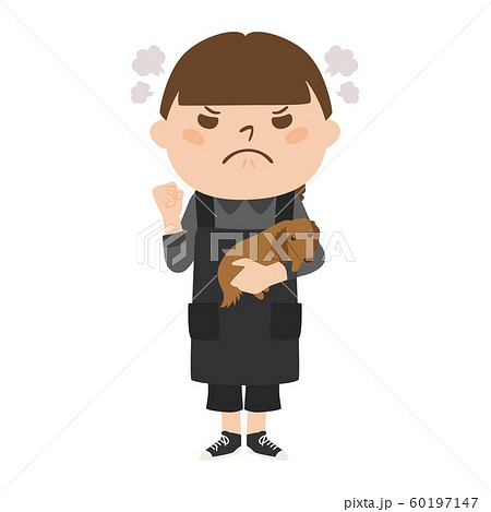 職種のイラスト。女性のトリマー。怒っている女性。 職種のイラスト。女性のトリマー。怒っている女性。 60197147