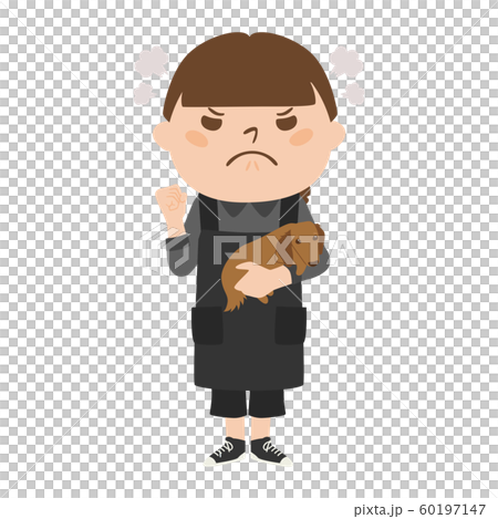 職種のイラスト。女性のトリマー。怒っている女性。 職種のイラスト。女性のトリマー。怒っている女性。 60197147