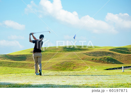 Professional golfer asian man approach Professional golfer asian man approach 60197871