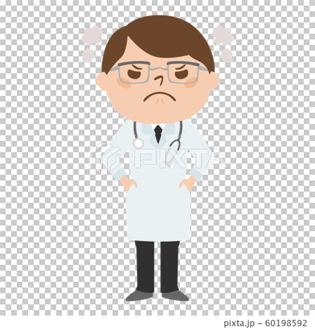Illustration of occupation. Male doctor. Angry man. Illustration of occupation. Male doctor. Angry man. 60198592