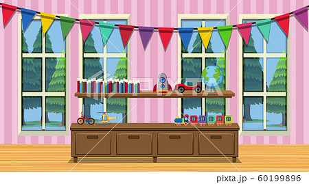 Room with wooden cabinet and many toys Room with wooden cabinet and many toys 60199896