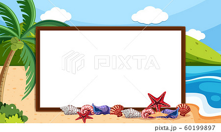 Border template with ocean and beach in background Border template with ocean and beach in background 60199897