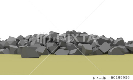 瓦礫 粉砕 崩れ 崩壊 Cgのイラスト素材