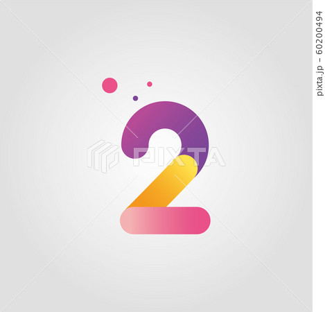 グラデーションカラーの数字の2ロゴのイラスト素材 グラデーションカラーの数字の2ロゴのイラスト素材