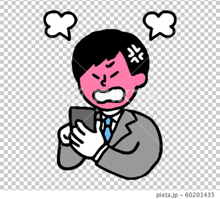 A suit man raging with a smartphone in hand (simple) A suit man raging with a smartphone in hand (simple) 60201435