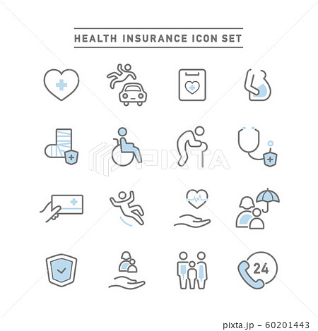 HEALTH INSURANCE ICON SET 60201443