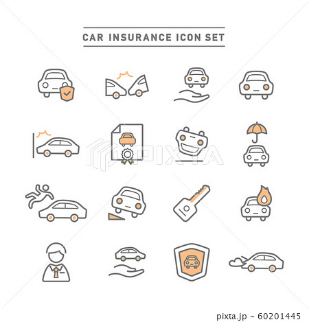 CAR INSURANCE ICON SET 60201445