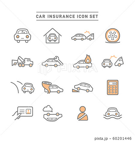 CAR INSURANCE ICON SET 60201446