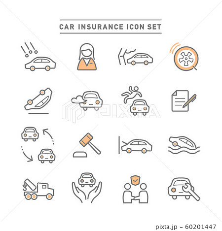 CAR INSURANCE ICON SET 60201447