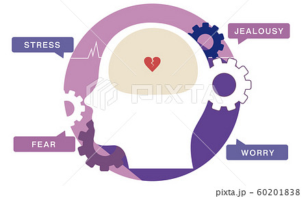 ストレス うつ病 薬 精神疾患のイラスト素材 6018