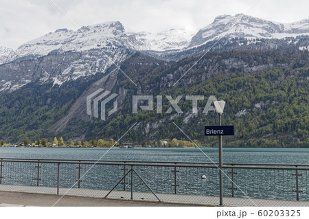 スイス ブリエンツ湖とアルプスの山 60203325