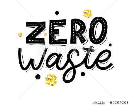 Zero waste. Lettering Text Eco green illustration. 60204203