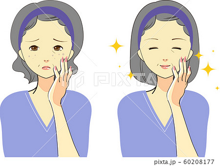 Illustration of a woman doing skincare Illustration of a woman doing skincare 60208177