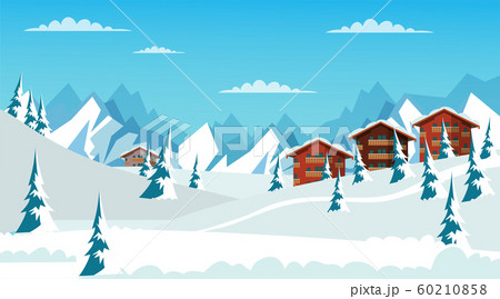 Alpine landscape flat vector illustration 60210858