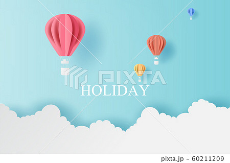 Landscape of balloons colorful fly with Cloud  60211209