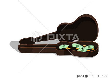 Money in guitar case flat vector illustration Money in guitar case flat vector illustration 60212699