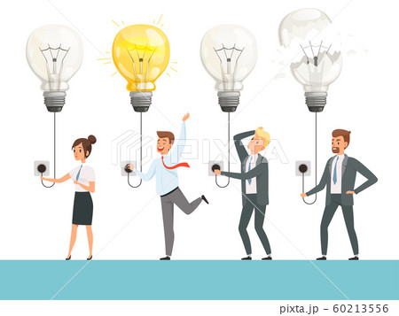 Idea bulb concept. Business startup picture smart professional team light lamp vector illustration Idea bulb concept. Business startup picture smart professional team light lamp vector illustration 60213556
