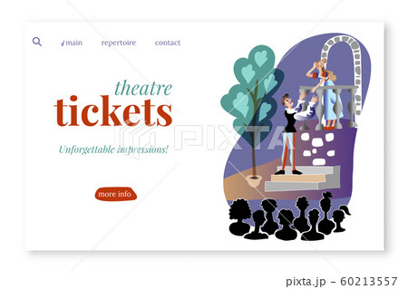 Theatre tickets vector landing page template Theatre tickets vector landing page template 60213557