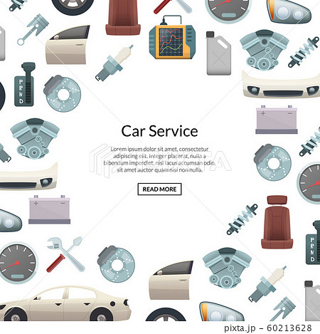 Vector car parts background illustration with text 60213628