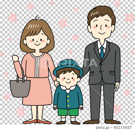 父母子女入學典禮（櫻花背景） 60215687