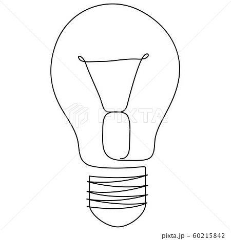 One line drawing light bulb symbol idea. Continuous line style