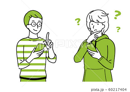 スマホを持ちながら会話をする男性達 スマホを持ちながら会話をする男性達 60217404