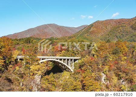 鳴子峡 鳴子大橋 紅葉 秋 快晴 鳴子峡 鳴子大橋 紅葉 秋 快晴 60217910