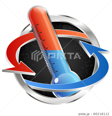 Thermometer heating and cooling symbol Thermometer heating and cooling symbol 60218112