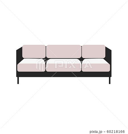 Padded black and white fabric couch with seats icon vector illustration isolated. 60218166