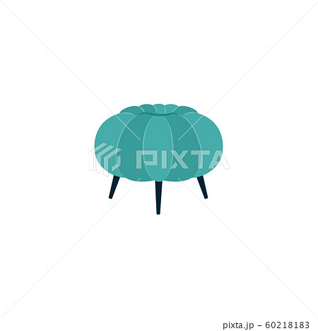 Teal green ottoman footstool isolated on white background Teal green ottoman footstool isolated on white background 60218183