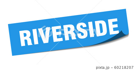 Riverside sticker. Riverside blue square peeler 60218207