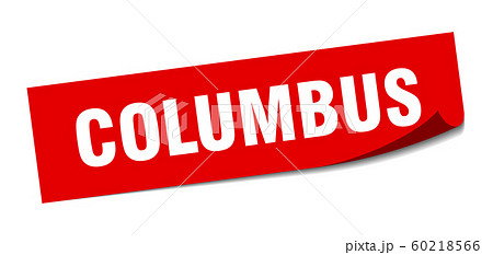 Columbus sticker. Columbus red square peeler sign Columbus sticker. Columbus red square peeler sign 60218566