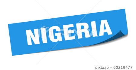 Nigeria sticker. Nigeria blue square peeler sign 60219477