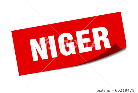 Niger sticker. Niger red square peeler sign 60219479