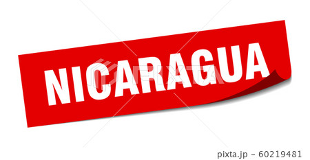 Nicaragua sticker. Nicaragua red square peeler 60219481