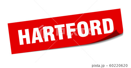 Hartford sticker. Hartford red square peeler sign 60220620