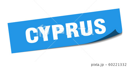 Cyprus sticker. Cyprus blue square peeler sign 60221332