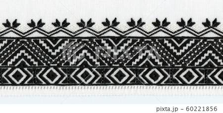 Ukrainian national embroidery black thread on a Ukrainian national embroidery black thread on a 60221856