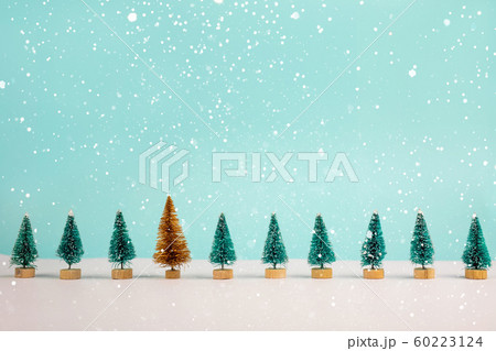 Christmas Background with decorations on white background. Flat lay, top view. 60223124