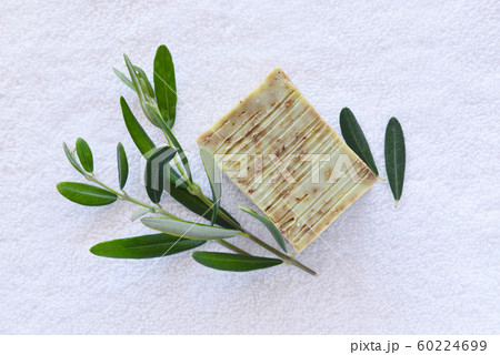 Handmade soap bars and olive branches 60224699