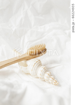 Close up of bamboo toothbrush, zero waste concept 60224935