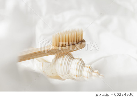 Close up of bamboo toothbrush, zero waste concept 60224936