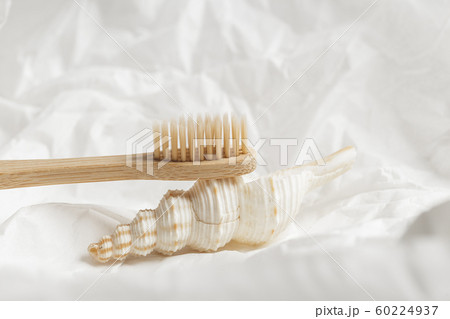 Close up of bamboo toothbrush, zero waste concept 60224937