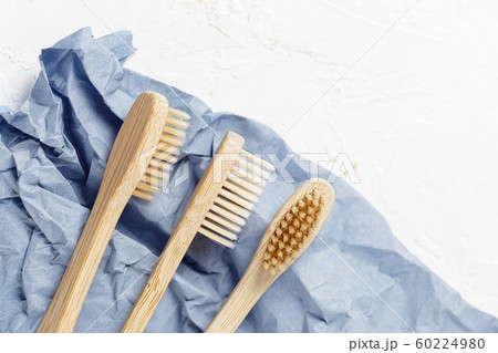 Close up of bamboo toothbrush, zero waste concept Close up of bamboo toothbrush, zero waste concept 60224980