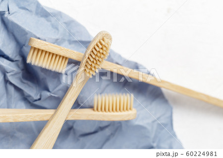 Close up of bamboo toothbrush, zero waste concept Close up of bamboo toothbrush, zero waste concept 60224981